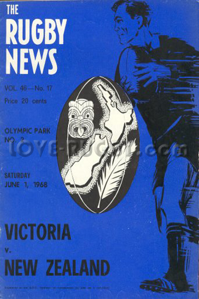 1968 Victoria v New Zealand  Rugby Programme